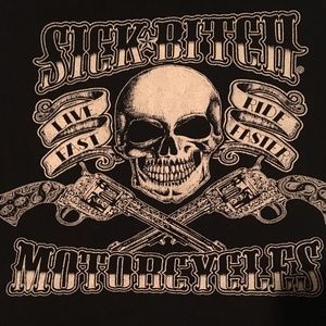 Black Women's Short Sleeve Sick Bitch Tshirt L/XL